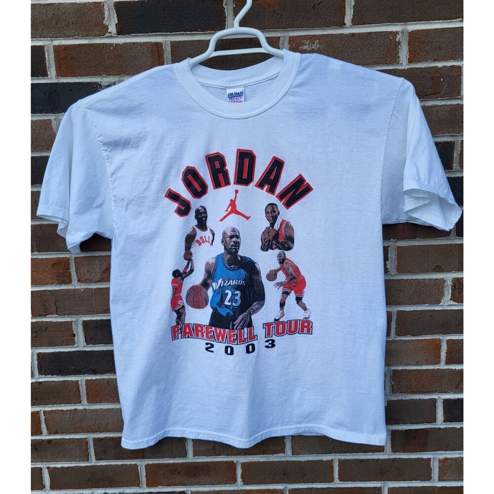 Vintage Michael Jordan Farewell Tour T Shirt Size XL 2003 Bulls Wizards